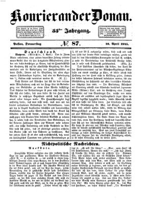 Kourier an der Donau (Donau-Zeitung) Donnerstag 10. April 1845