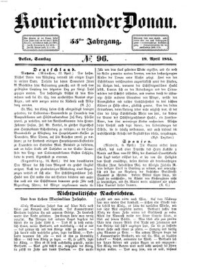 Kourier an der Donau (Donau-Zeitung) Samstag 19. April 1845