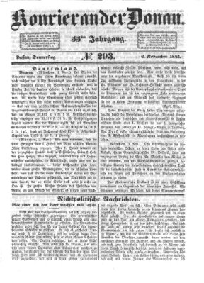 Kourier an der Donau (Donau-Zeitung) Donnerstag 6. November 1845