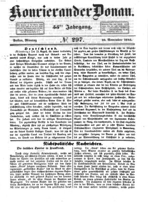 Kourier an der Donau (Donau-Zeitung) Montag 10. November 1845