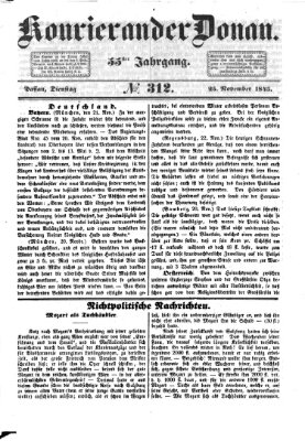Kourier an der Donau (Donau-Zeitung) Dienstag 25. November 1845