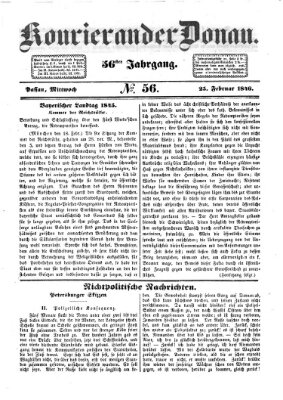 Kourier an der Donau (Donau-Zeitung) Mittwoch 25. Februar 1846