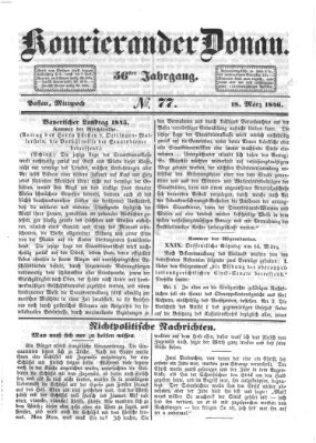 Kourier an der Donau (Donau-Zeitung) Mittwoch 18. März 1846