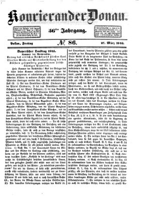 Kourier an der Donau (Donau-Zeitung) Freitag 27. März 1846