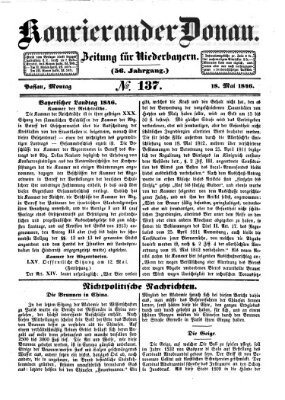 Kourier an der Donau (Donau-Zeitung) Montag 18. Mai 1846