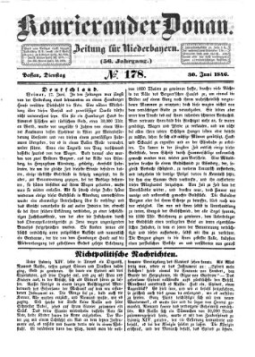 Kourier an der Donau (Donau-Zeitung) Dienstag 30. Juni 1846
