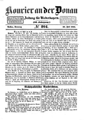 Kourier an der Donau (Donau-Zeitung) Sonntag 26. Juli 1846