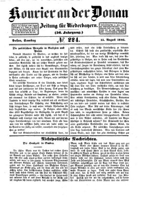 Kourier an der Donau (Donau-Zeitung) Samstag 15. August 1846
