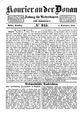 Kourier an der Donau (Donau-Zeitung) Samstag 5. September 1846