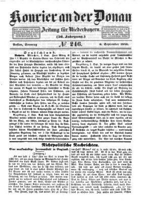 Kourier an der Donau (Donau-Zeitung) Sonntag 6. September 1846