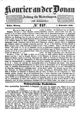 Kourier an der Donau (Donau-Zeitung) Montag 7. September 1846