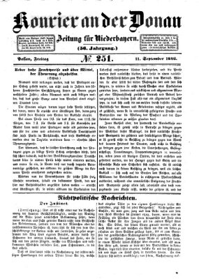 Kourier an der Donau (Donau-Zeitung) Freitag 11. September 1846
