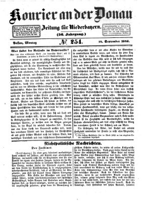 Kourier an der Donau (Donau-Zeitung) Montag 14. September 1846