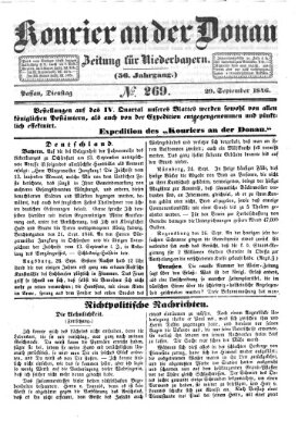 Kourier an der Donau (Donau-Zeitung) Dienstag 29. September 1846