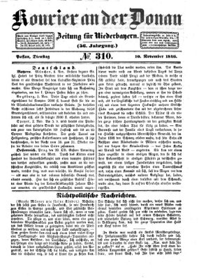Kourier an der Donau (Donau-Zeitung) Dienstag 10. November 1846