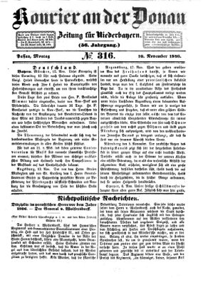 Kourier an der Donau (Donau-Zeitung) Montag 16. November 1846