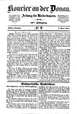 Kourier an der Donau (Donau-Zeitung) Samstag 2. Januar 1847