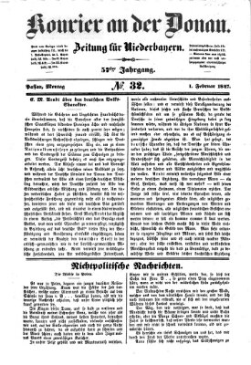 Kourier an der Donau (Donau-Zeitung) Montag 1. Februar 1847