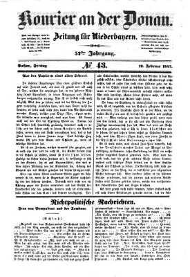Kourier an der Donau (Donau-Zeitung) Freitag 12. Februar 1847
