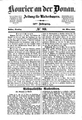 Kourier an der Donau (Donau-Zeitung) Dienstag 30. März 1847
