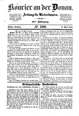 Kourier an der Donau (Donau-Zeitung) Samstag 17. April 1847