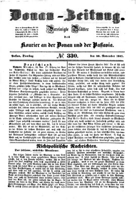 Donau-Zeitung Dienstag 30. November 1847