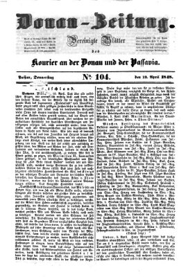 Donau-Zeitung Donnerstag 13. April 1848