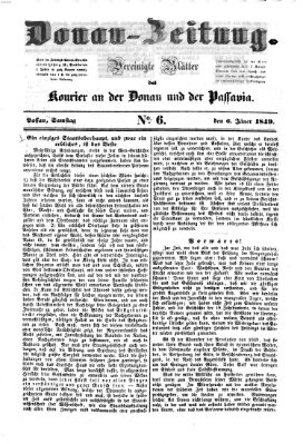 Donau-Zeitung Samstag 6. Januar 1849