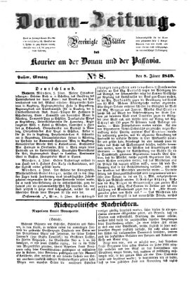 Donau-Zeitung Montag 8. Januar 1849