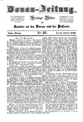 Donau-Zeitung Montag 26. Februar 1849