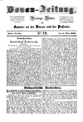 Donau-Zeitung Dienstag 13. März 1849