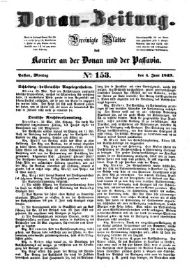 Donau-Zeitung Montag 4. Juni 1849