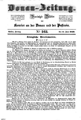 Donau-Zeitung Freitag 15. Juni 1849