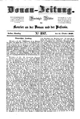 Donau-Zeitung Samstag 27. Oktober 1849