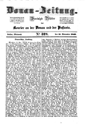 Donau-Zeitung Mittwoch 28. November 1849