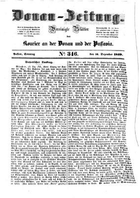 Donau-Zeitung Sonntag 16. Dezember 1849