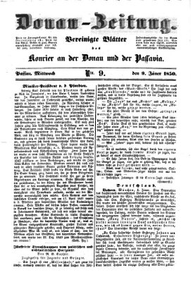 Donau-Zeitung Mittwoch 9. Januar 1850