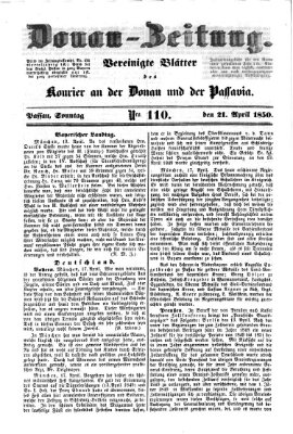 Donau-Zeitung Sonntag 21. April 1850