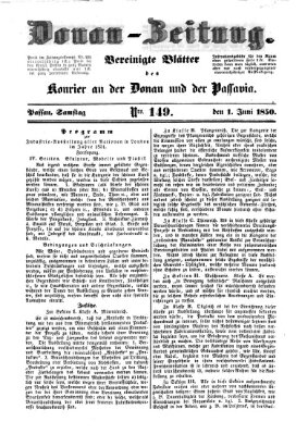 Donau-Zeitung Samstag 1. Juni 1850