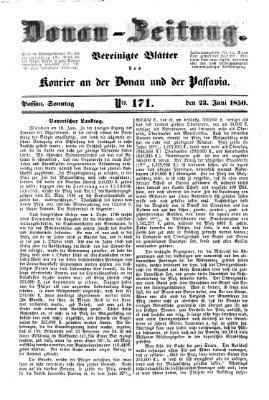 Donau-Zeitung Sonntag 23. Juni 1850
