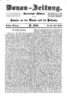 Donau-Zeitung Montag 22. Juli 1850