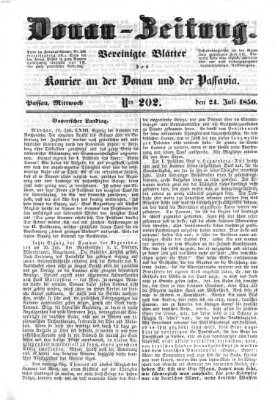 Donau-Zeitung Mittwoch 24. Juli 1850