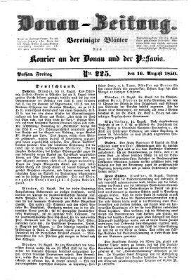 Donau-Zeitung Freitag 16. August 1850