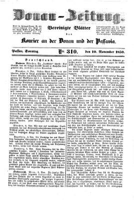 Donau-Zeitung Sonntag 10. November 1850
