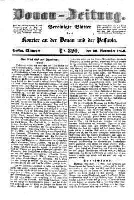 Donau-Zeitung Mittwoch 20. November 1850