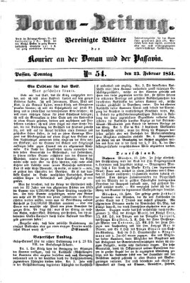 Donau-Zeitung Sonntag 23. Februar 1851