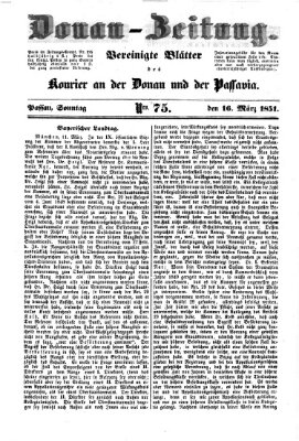 Donau-Zeitung Sonntag 16. März 1851