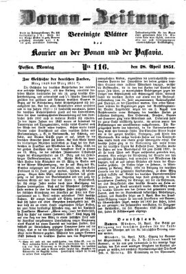 Donau-Zeitung Montag 28. April 1851