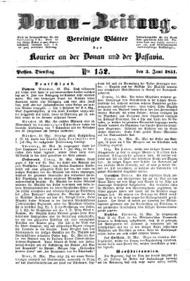 Donau-Zeitung Dienstag 3. Juni 1851