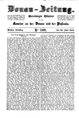 Donau-Zeitung Samstag 21. Juni 1851